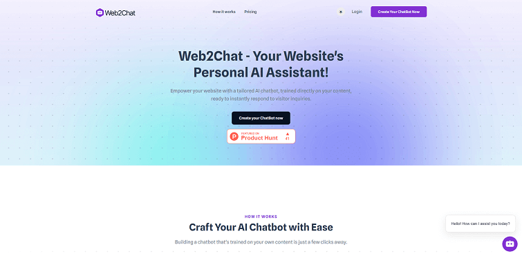 Web2Chat AI - Makes your website own ChatGPT.