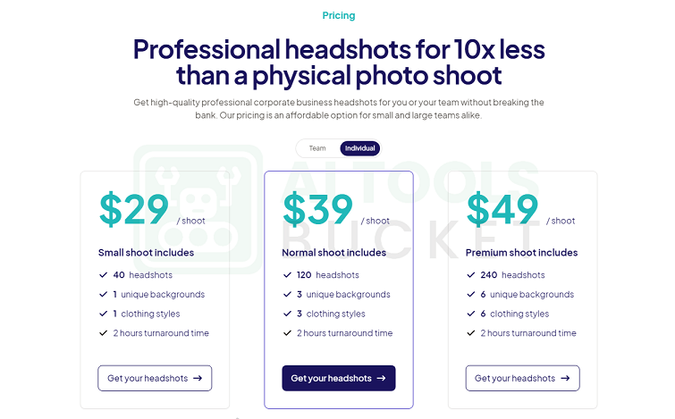 Headshot Pro AI Pricing Plans