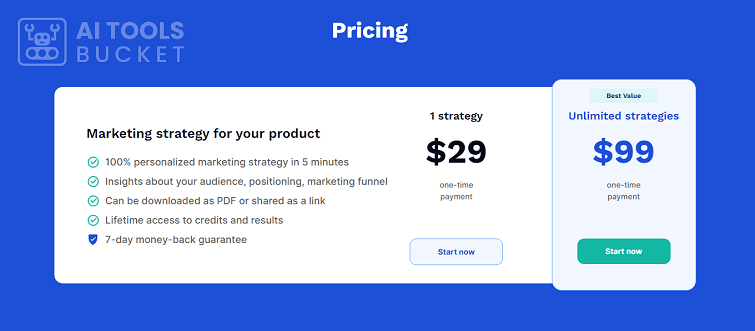 Marketing Strategy Generator Pricing Plans