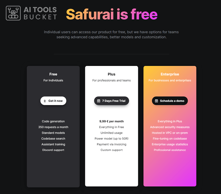 SafurAI Pricing Plans