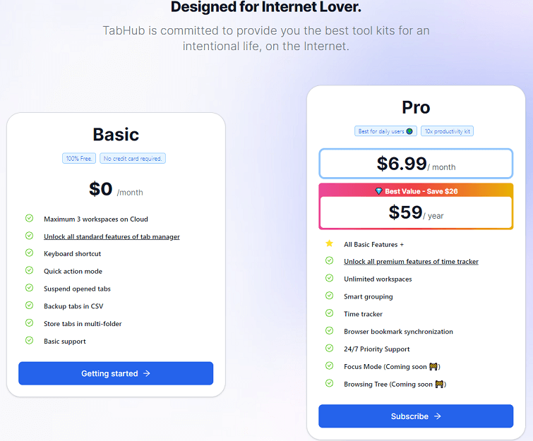 TabHub AI pricing plans