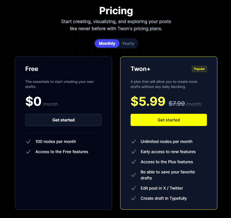 Twon Pricing Plans