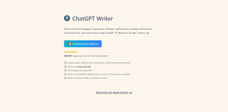 ChatGPT Writer AI - Generate Emails and messages, Summarize Text, and Much More Using ChatGPT