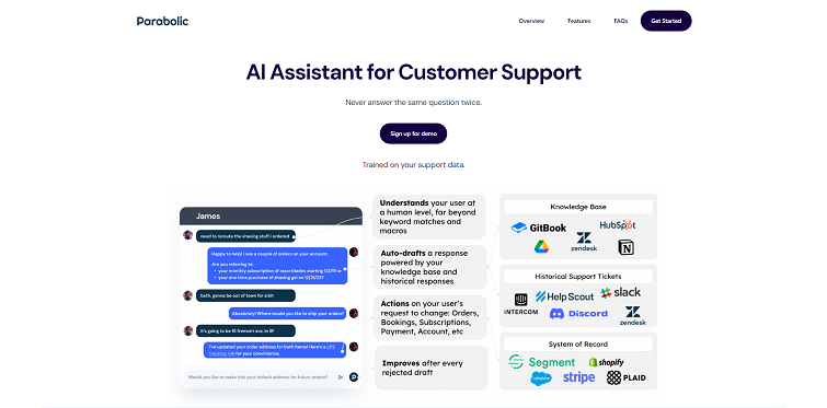 Parabolic AI - AI Support Agent to accelerate your ticket resolution