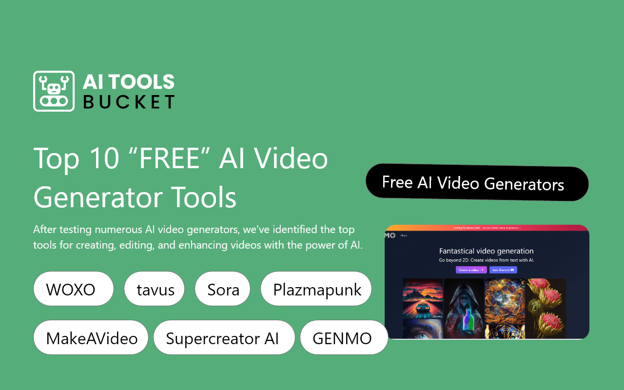 Top 10 FREE AI Video Generator Tools
